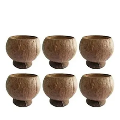 $28.98 • Buy Natural Coconut Shell Cups, Hawaiian Themed Luau Party Cup Supplies, 6 Pack