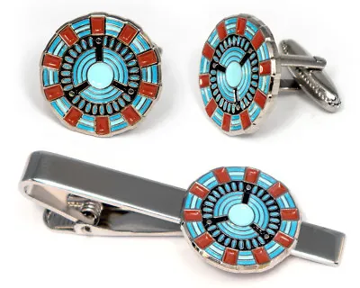 Arc Reactor Cuff Links Ironman Tie Clip Avengers Cufflinks Iron Man Tie Tack • $9.95