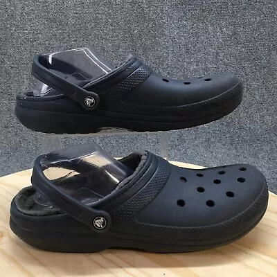 Crocs Shoes Mens 14 Classic Lined Clogs Slingback Slip On Comfort Blue Rubber • $29.99