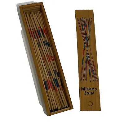 Traditional Mikado Spiel Wooden Pick Up Sticks Set Traditional Game With Box Toy • $10