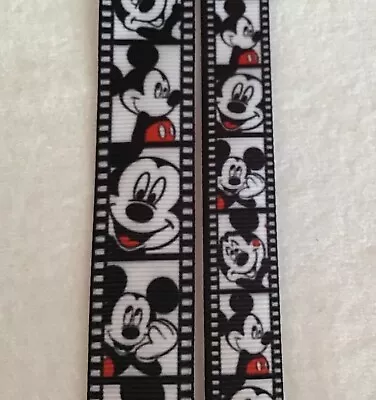 Mickey Mouse Film Star Inspired Grosgrain Ribbon BTY 5/8  7/8   • $1.40