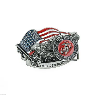 US Marine Corps American Hero USA Flag Eagle Metal Belt Buckle • $9.99