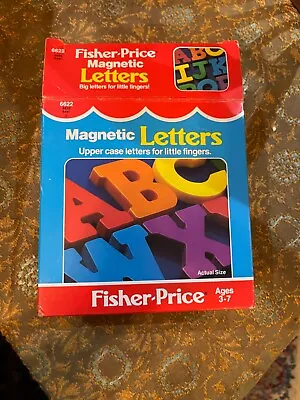 Vintage Fisher-Price Magnetic Letters Lot In VTG Box 34 Letters No D 1990 • $12.95