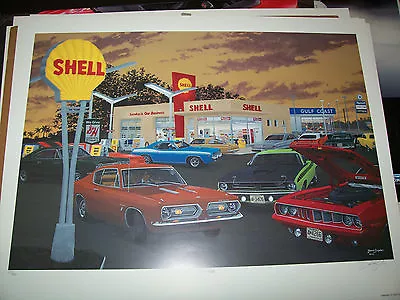 Fish Food  Dave Snyder Car Art Print  Classic.. Hell Cat   Cuda Hemi AAR • $80