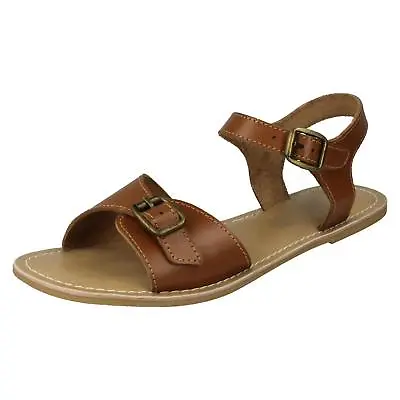 Ladies Leather Collection Ankle Strap Buckle Fastening Sandals F0R0149 • £18.50