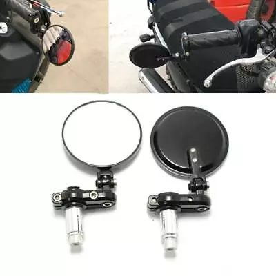 Black 7/8'' Motorcycle Folding Bar End Mirrors For 2000-2009 Yamaha YZF R1 R6 US • $19.41