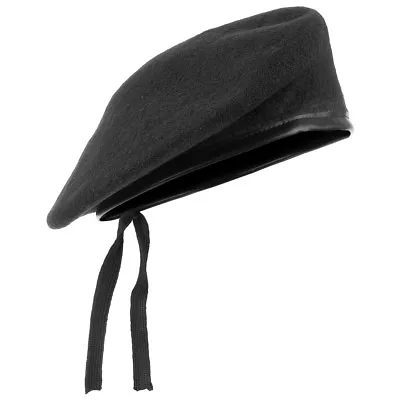 Army Style Tactical Beret Classic Military Unisex Hat Mens Patrol Cap Wool Black • £13.95