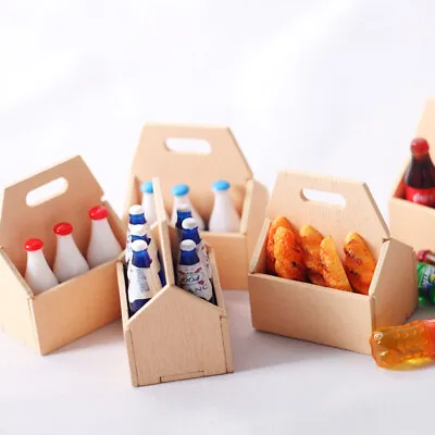 2PC 1:12 Scale Dollhouse Miniature Storage Boxes Milk Crate Bottles Case Kitchen • $8.93