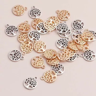 Celtic Hollow Tree Of Life Metal Charms For Jewellery Making 10.5x12.7mm X10 • £2.99