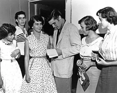 Elvis Presley Signs Autographs For Adoring Fans Backstage 1955 OLD PHOTO • $9