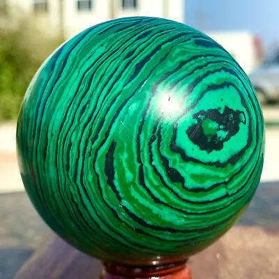 276G Beautiful Polished Malachite Stripe Crystal Sphere Gemstone Reiki Healing • $0.99