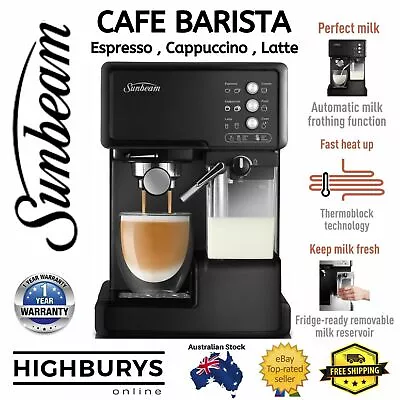 $289 • Buy SUNBEAM Coffee Machine EM5000 With Milk Frother Espresso Cappuccino Cafe Barista