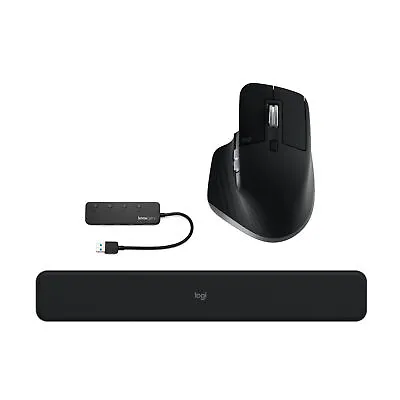 Logitech MX Master 3S Wireless Mouse For Mac With Gray 4 Port USB Hub Bundle • $109.99