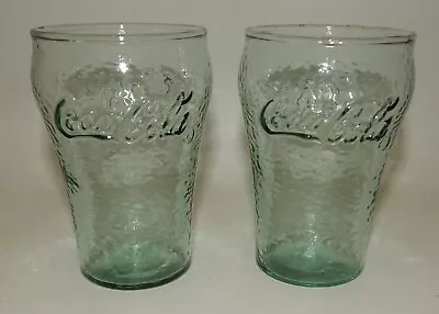 Vintage 4  Coca Cola Coke Embossed Pebbled Glasses - Set 2 • $12.99