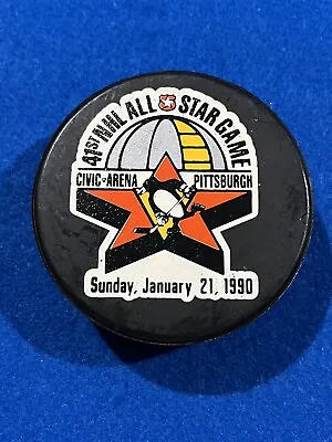 Vintage 1990 Pittsburgh Penguins All Star Game Hockey Puck Mario Lemieux • $19.99
