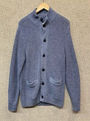 J Crew Sweater Cardigan Men's Size S Button Up Knit Mr. Rogers Professor Blue • $24.98