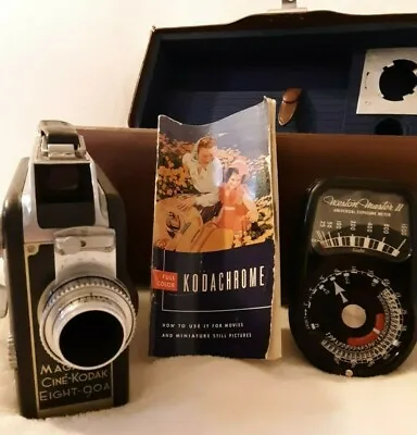 Vintage Magazine Cine KODAK Eight Model 90 KODAK ANASTIGMAT Camera W/ Case Extra • $23.99