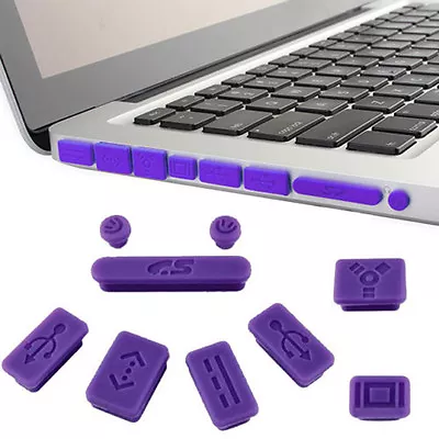 9PCS Silicone Anti Dust Plug Ports Cover Set For Macbook ( Pro ) Laptop   GMB • $1.89