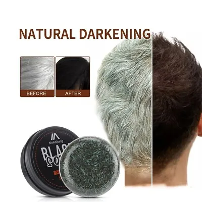 For Grey Hair Cover Men's Grey Coverage Bar Shampoo Hair Darkening Black Soap UK • £18.45