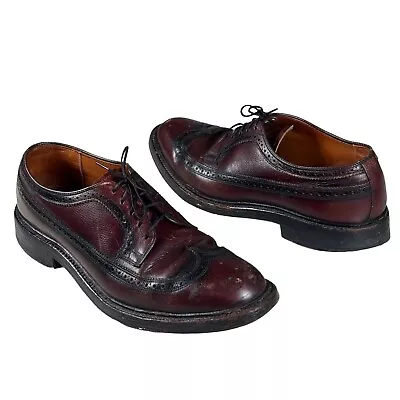Vintage The Florsheim Shoe Custom Grade Burgundy Wingtip Oxford - Men's Size 11 • $99.99