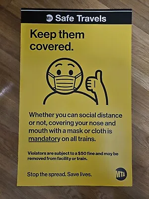 New York City MTA  Safe Travels  Subway / Train Poster Ad • $55