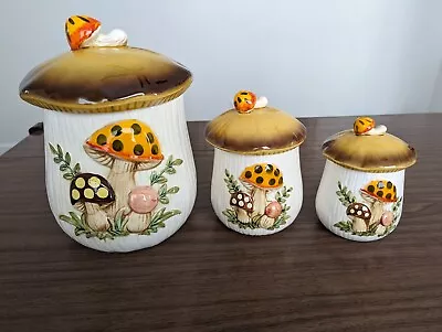 Vintage Sears & Roebuck Merry Mushroom Canister Set - Excellent Condition! • $60