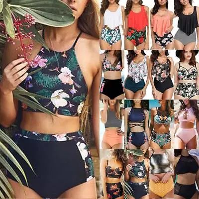 Ladies High Waisted Tankini Bikini Set Swimsuit Swimwear Bathing Suit Beachwear • $24.12