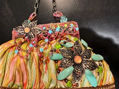 Mary Francis Beaded Purse 8x6x3 Multi Color  • $60