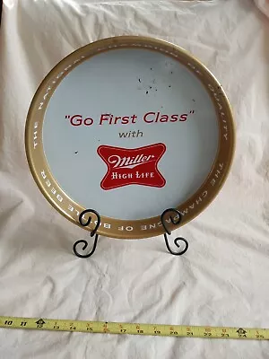 VINTAGE MILLER HIGH LIFE GO FIRST CLASS BEER TRAY Metal. • $24.99