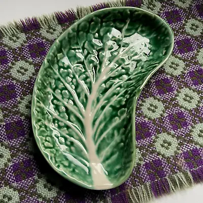 Vintage Majolica Cabbage Leaf Side Plate Made In Portugal • £15