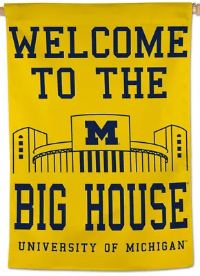 Michigan Wolverines Football WELCOME TO THE BIG HOUSE NCAA 28x40 WALL BANNER • $26.99