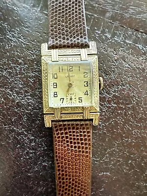 Vintage Locust Swiss 15 Jewels Art Deco Men's Wrist Watch - Runs! • $125