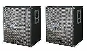 2 X Ibiza Sound Active Subwoofer Bass Bin 800W DJ Disco PA Sound System Pair • £408