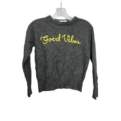 Magaschoni Cashmere Sweater Medium Gray Good Vibes Crewneck (538) • $22.40