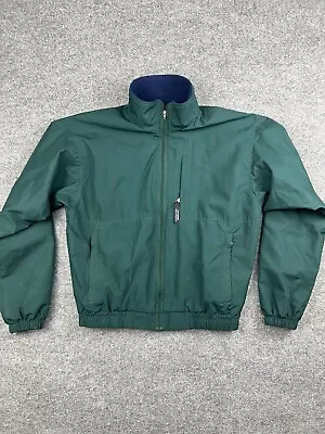 Vintage Patagonia Jacket Men's Small Green Full Zip Bomber Fleece Collar Pockets • $31.50