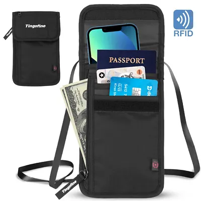 Travel Security Under Clothes Neck RFID Wallet Money Passport Document Pouch US • $18.99