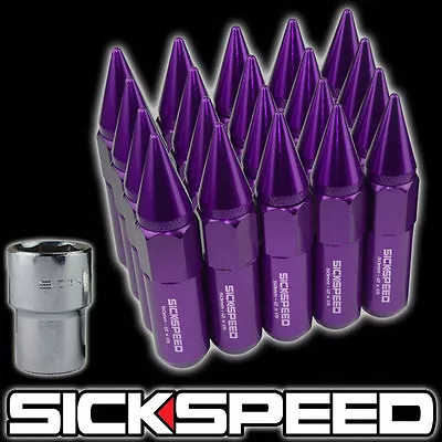 Sickspeed 20 Pc Purple Spiked Aluminum 60mm Locking Lug Nuts 12x1.25 L12 • $81.50