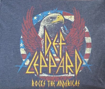 Def Leppard Rock The Americas Distresed Licenced Men's T Shirt Size XXXL • $19.99