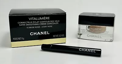 New CHANEL VITALUMIERE Satin Smoothing Creme Concealer #10 Beige Rose Ivory Rose • $69.99