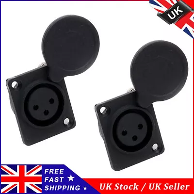 2Pcs Mobility Scooter Charging Socket 3 Pin XLR Female Chassis Panel Plug Socket • £5.45