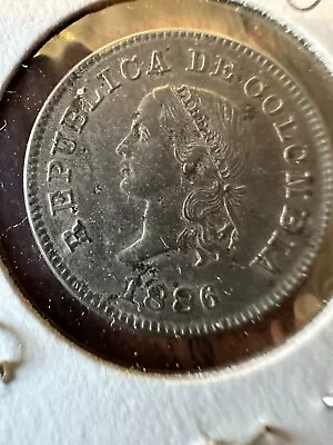 1886 Colombia 5 Centavos Three Coin Set. • $2.50