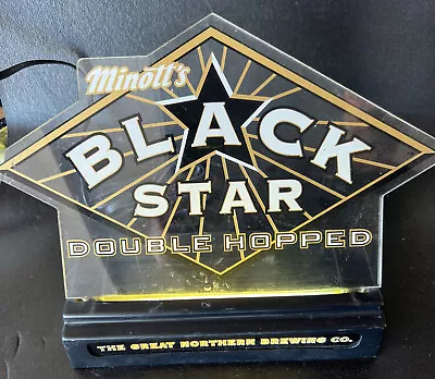 VINTAGE MINOTT’S BLACK STAR BEER Lighted COUNTER Sign GREAT NORTHERN BREWING Co. • $24.50