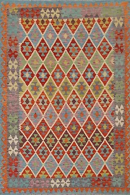 Living Room Kilim 7x9 Ft. Flat Weave Reversible Colorful Hand-Knotted Wool Rug • $339