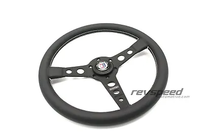 MOMO Prototipo Black Steering Wheel With ALPINA Horn Button 350mm Leather  • $269.95