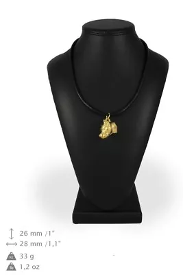 Amstaff - Gold Plated Necklace With Image Of A Dog Art Dog AU • $105.11