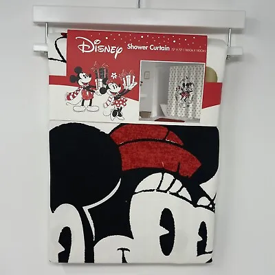$39.99 • Buy Disney Mickey And Minnie Mouse Ice Skating Christmas Fabric Shower Curtain 72x72