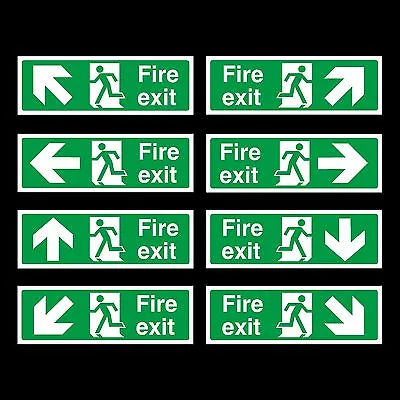 £0.99 • Buy Fire Exit Sign 300 X 100mm - Sticker, Plastic Or Photoluminescent - Bulk Prices