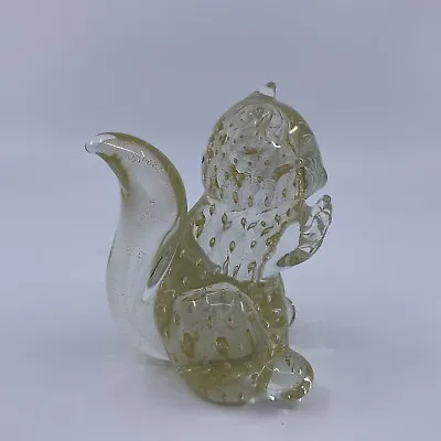 Perfect C1960s Antonio Da Ros Cenedese Murano Glass Squirrel Italy Gold Figurine • $125