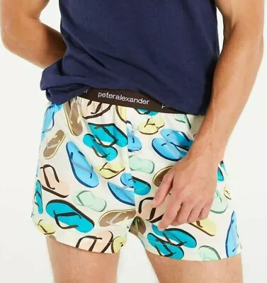 New Peter Alexander Mens Flip Flop Havaianas Thongs Boxer Shorts Large L $49.95 • $30