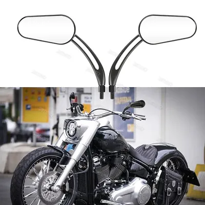Motorcycle Black Motorcycle Mirror For Harley Davidson Fatboy Softail Deluxe AUS • $52.35